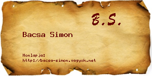 Bacsa Simon névjegykártya
